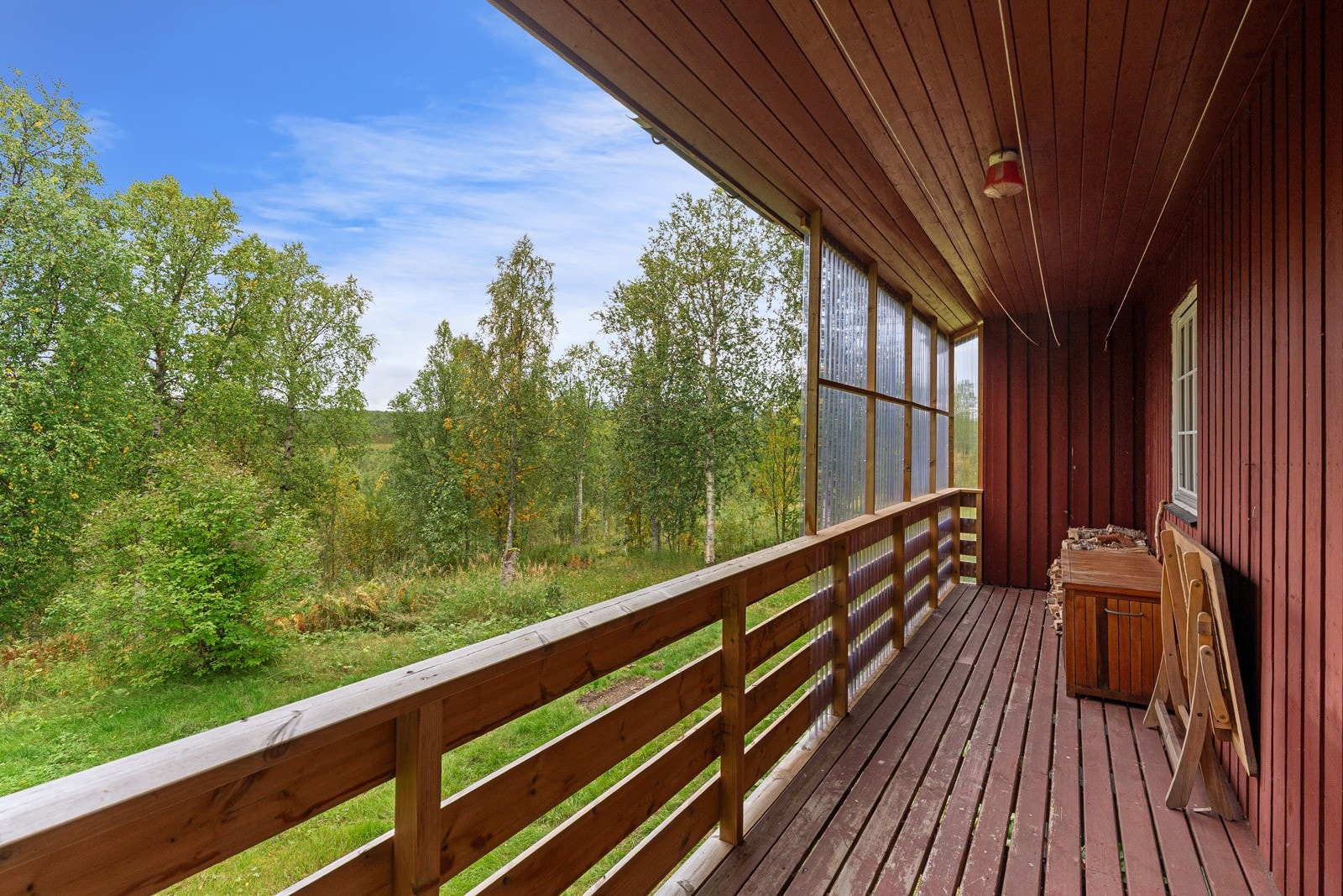 Sørvendt veranda.