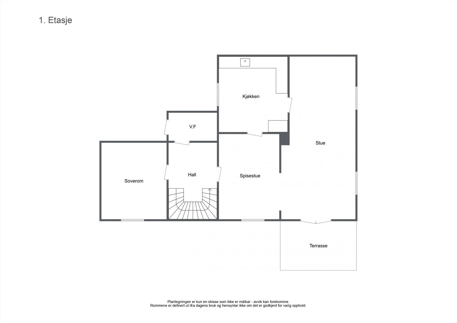 Plantegning 1 etg Galleribilde
