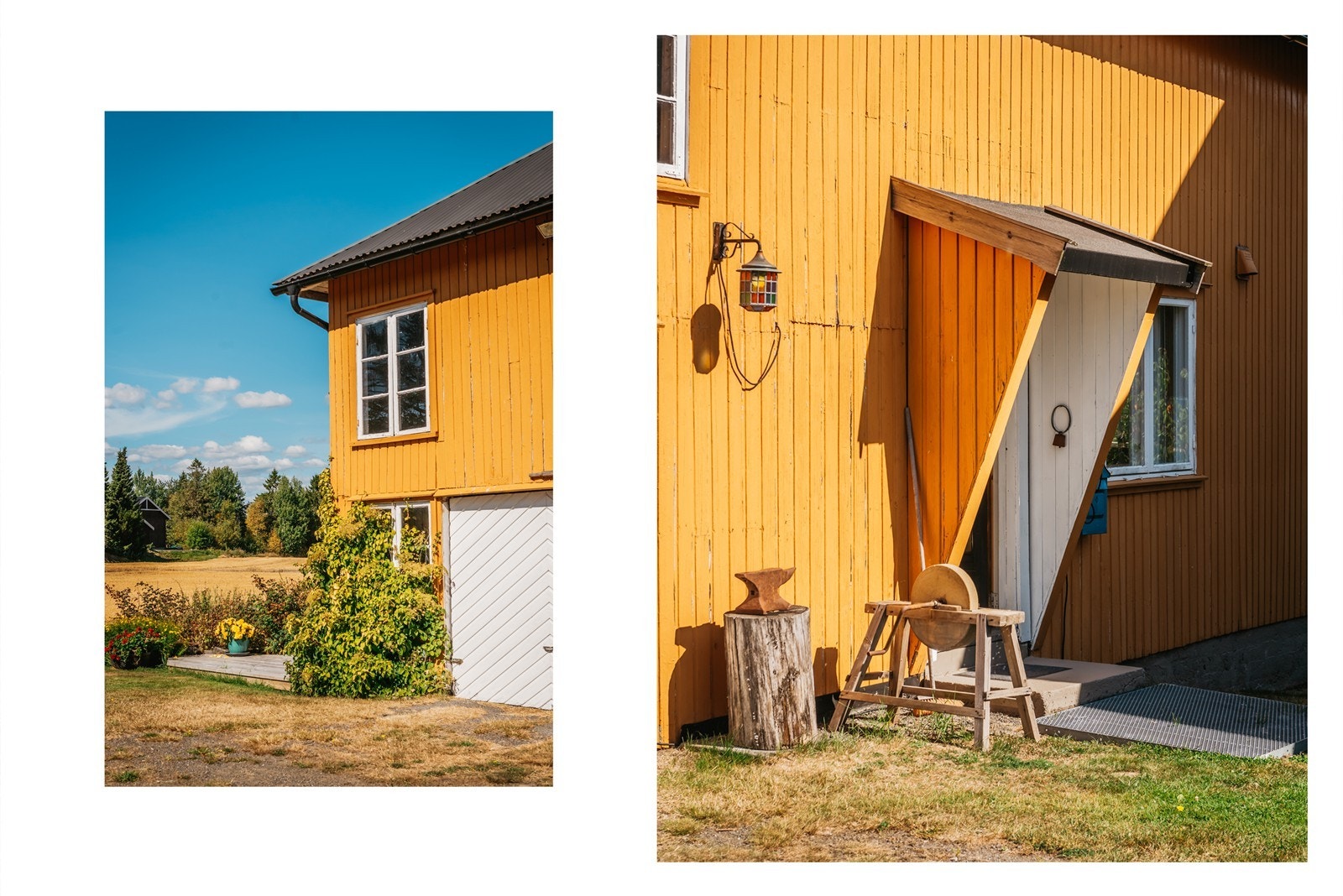Inngangsparti til innredede rom i låven/annekset. Galleribilde