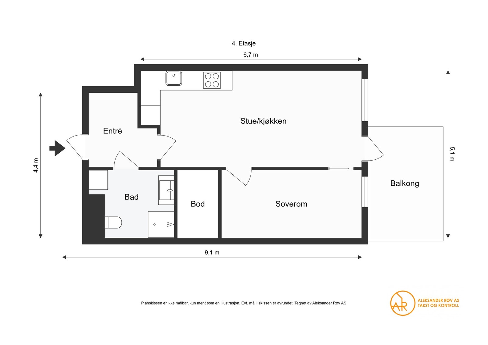 Plantegning 4. etasje. Galleribilde