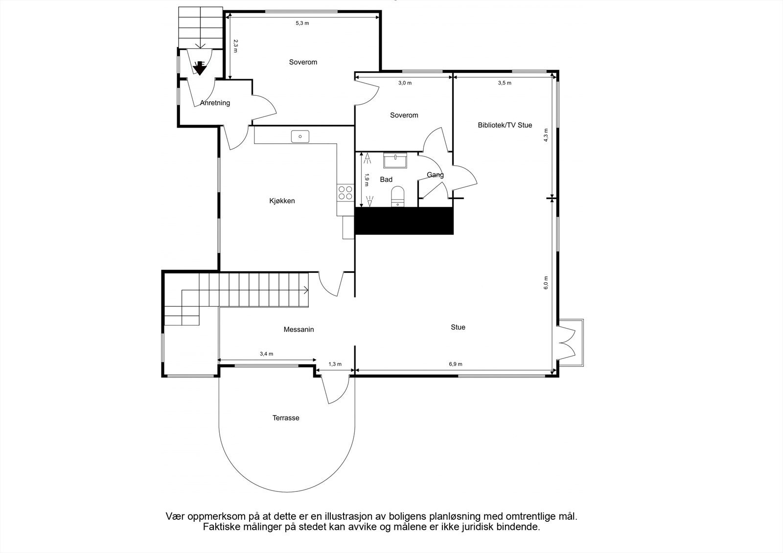 Plantegning 1. etasje. Galleribilde