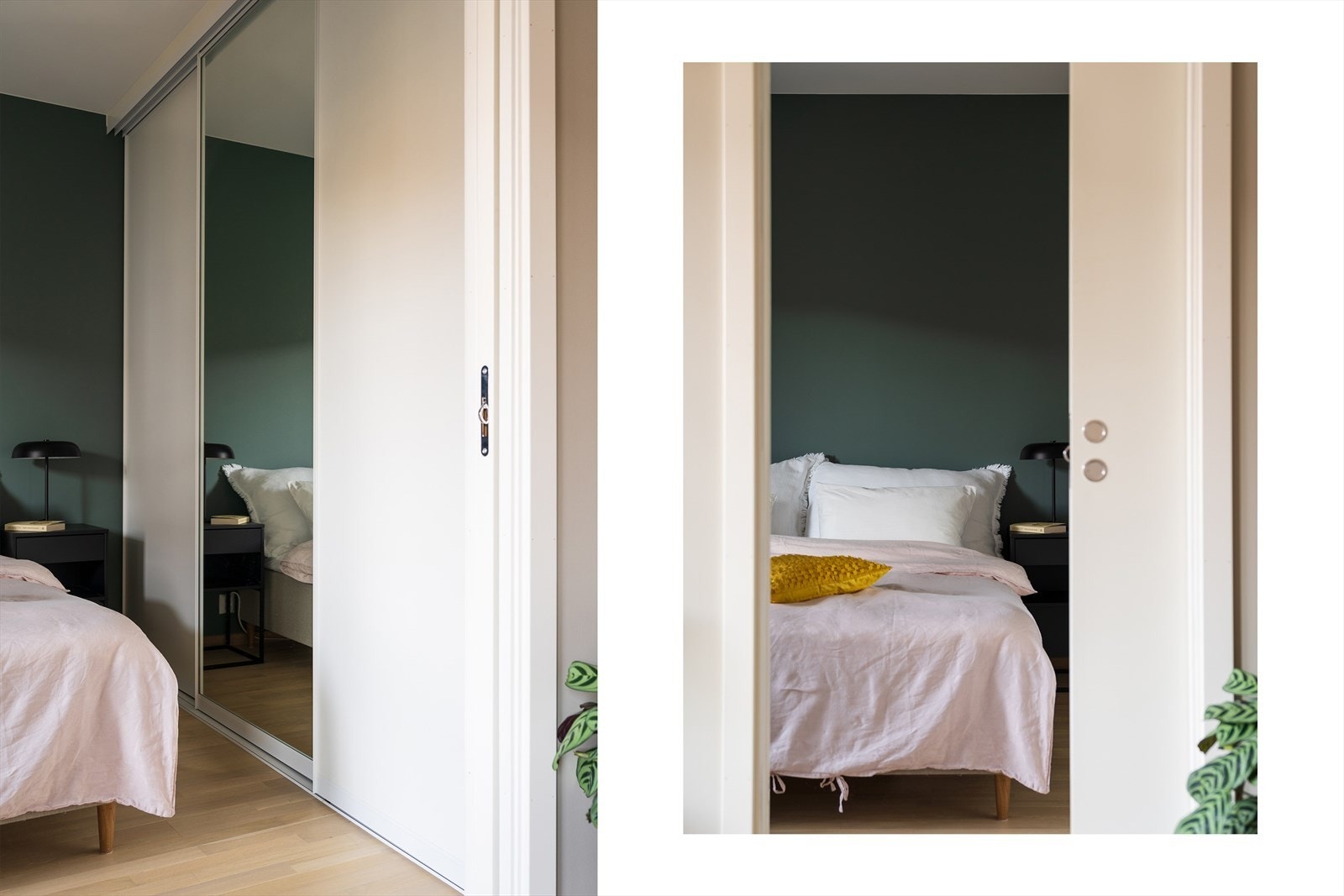 En stor skyvedørsgarderobe gir rikelig med oppbevaringsplass. Galleribilde