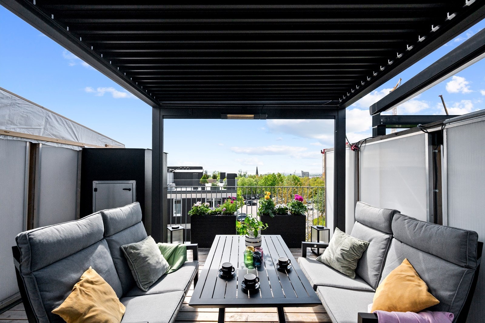 På takterrassen kan man samles for hyggelige sammenkomster. Galleribilde
