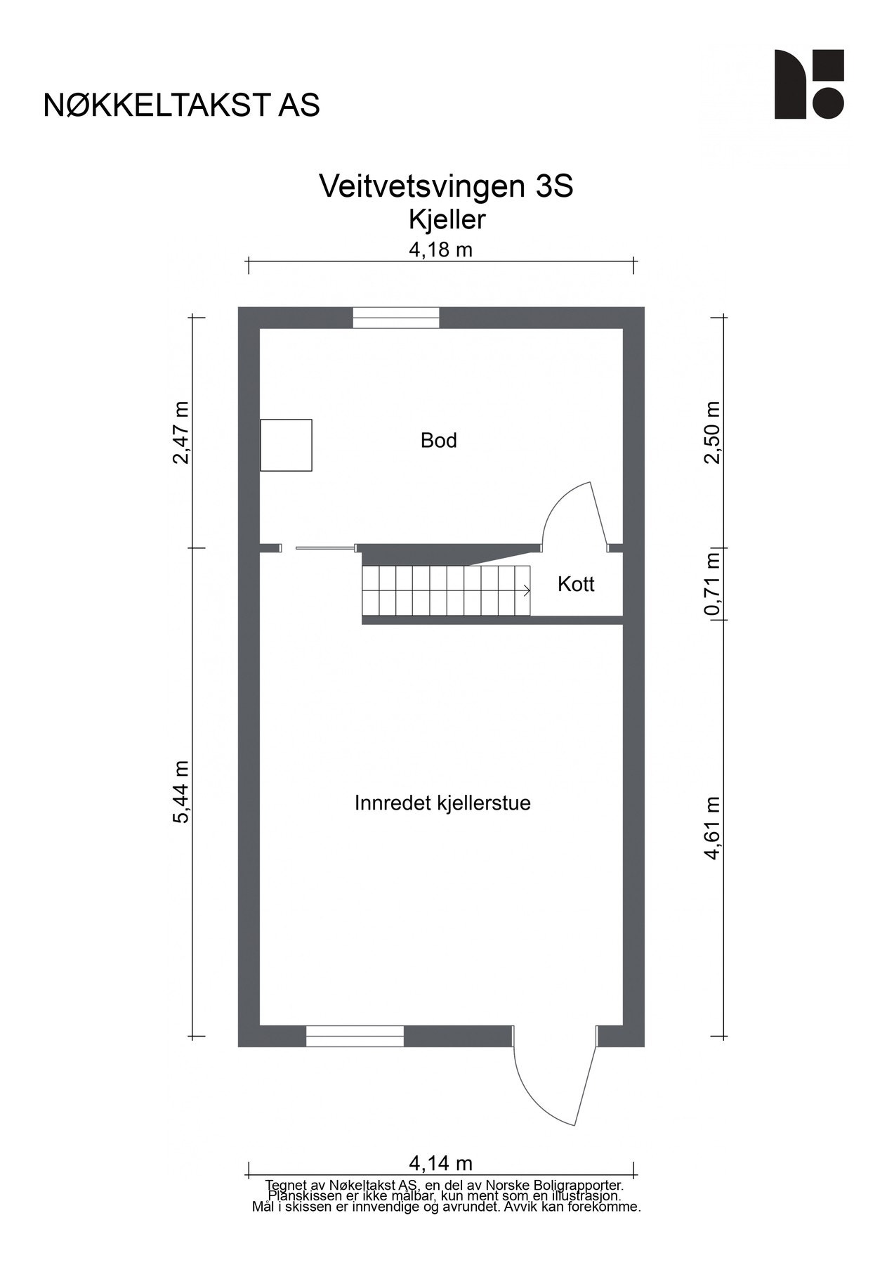 Planløsning kjeller. Galleribilde