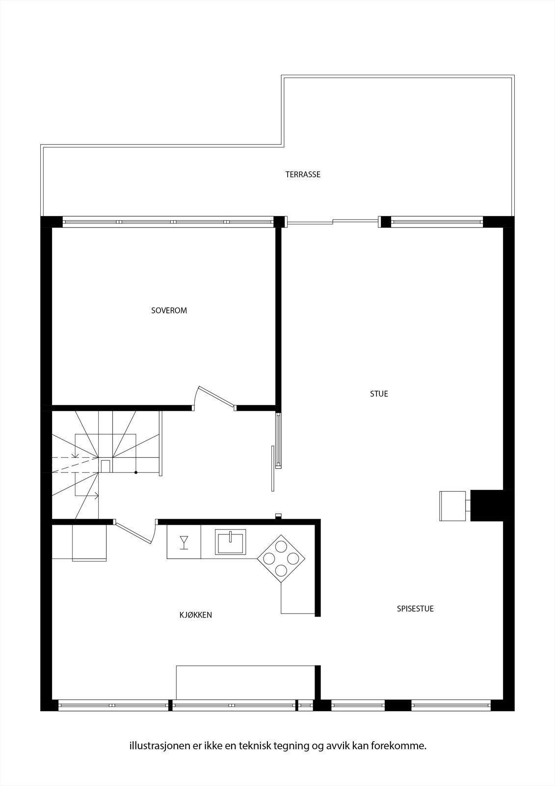 Plantegning 1. etasje Galleribilde