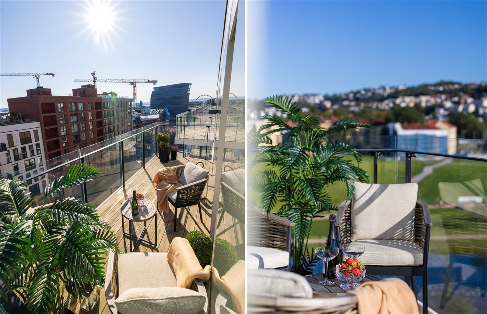 Utsikt mot både fjord, Bjørvika og Middelalderparken. Galleribilde