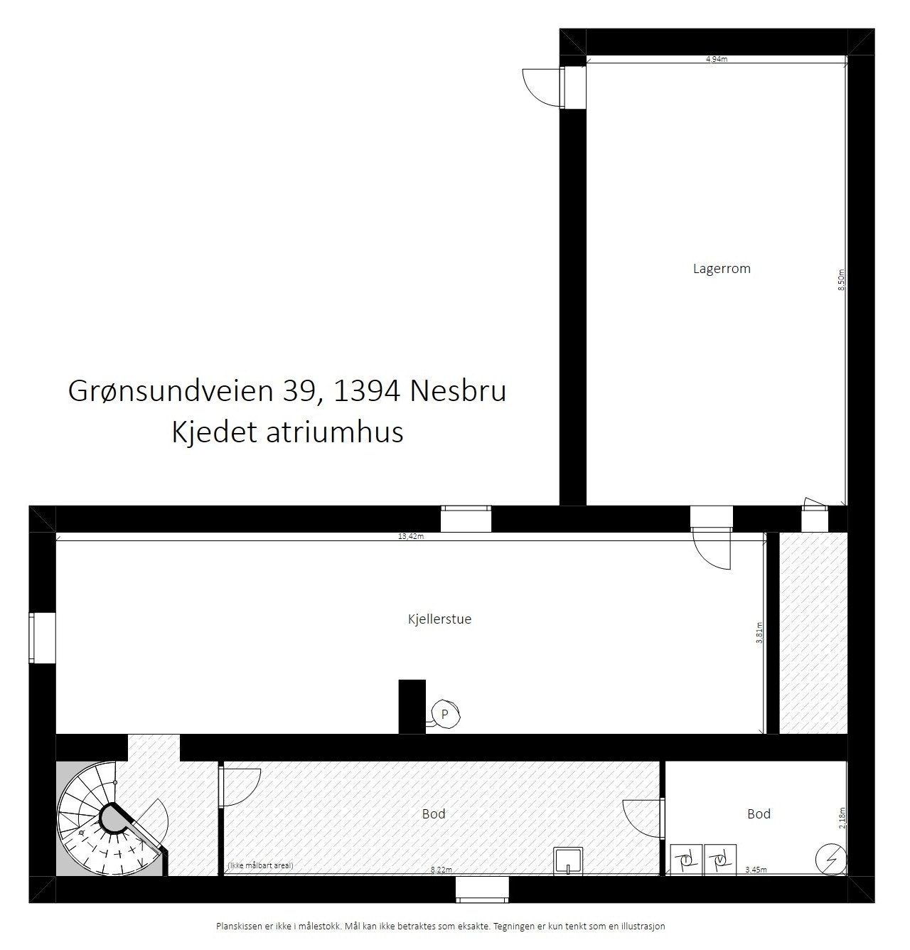 Plantegning underetasje. Galleribilde