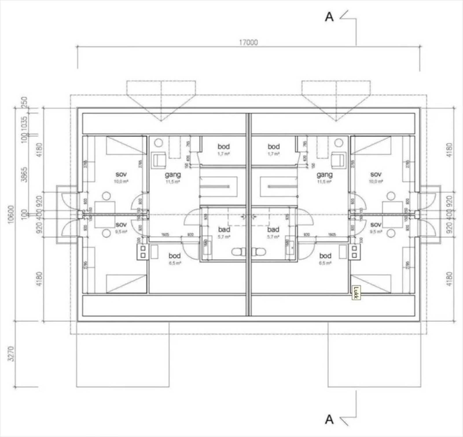 Plantegning 2. etasje Galleribilde