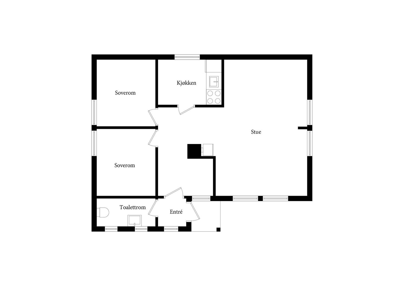 Plantegning over hytta Galleribilde