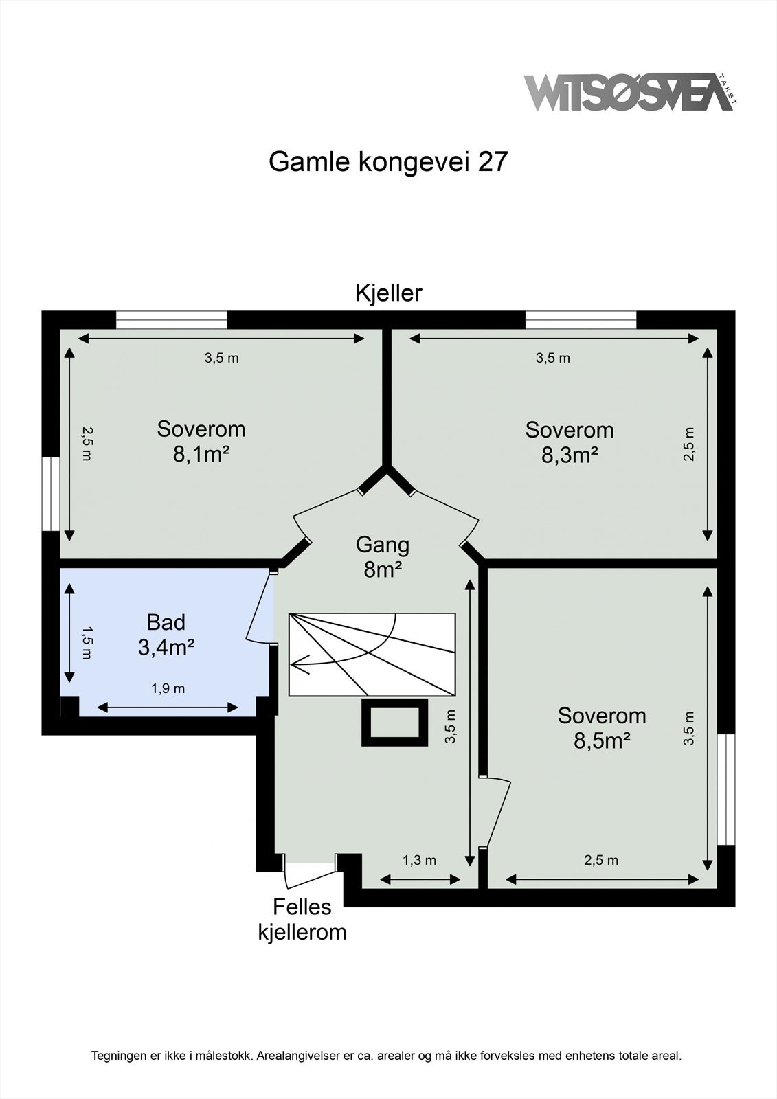 Planskisse kjeller. Galleribilde