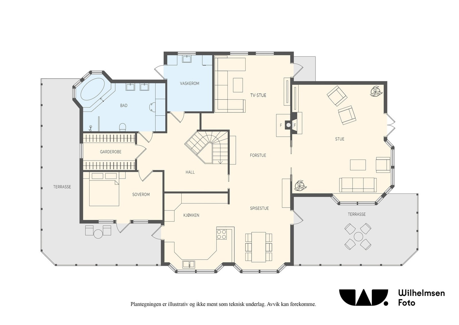 - Planløsning hovedplan - Galleribilde