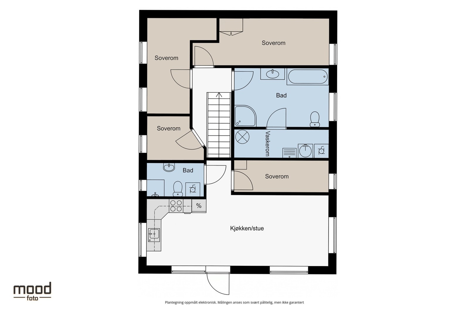 Underetasjen har et areal på 79 m², hvorav hageleiligheten utgjør 30 m² Galleribilde