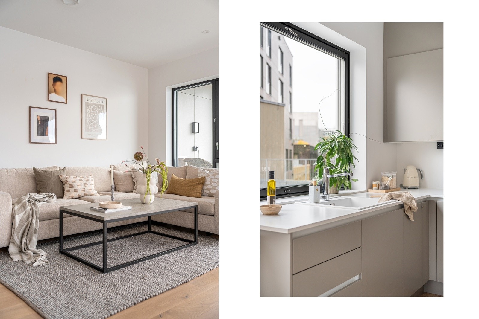 Det er vannbåren gulvvarme (fjernvarme) og balansert ventilasjon som gir et godt inneklima