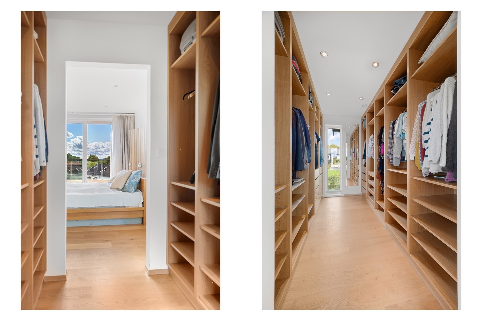 Her får du stor og praktisk walk-in-closet med god oppbevaringsplass Galleribilde