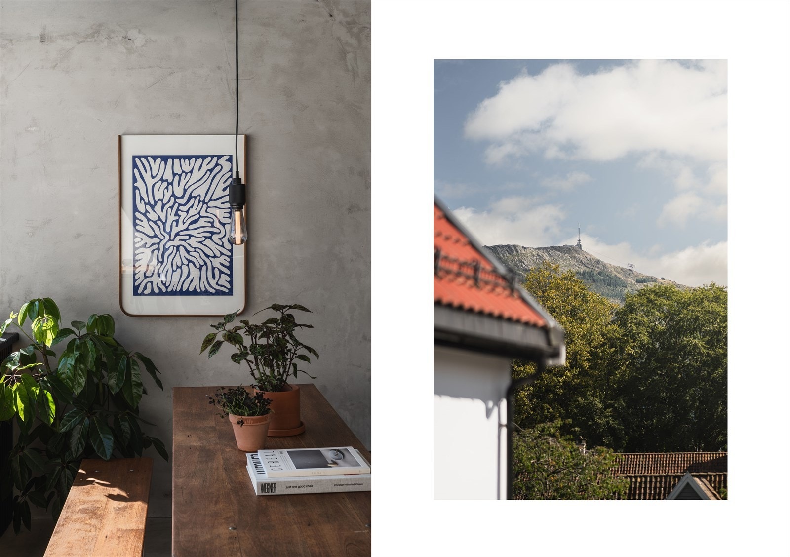 Fra terrassen har man utsikt mot skjermet bakgård og Ulriken. Galleribilde