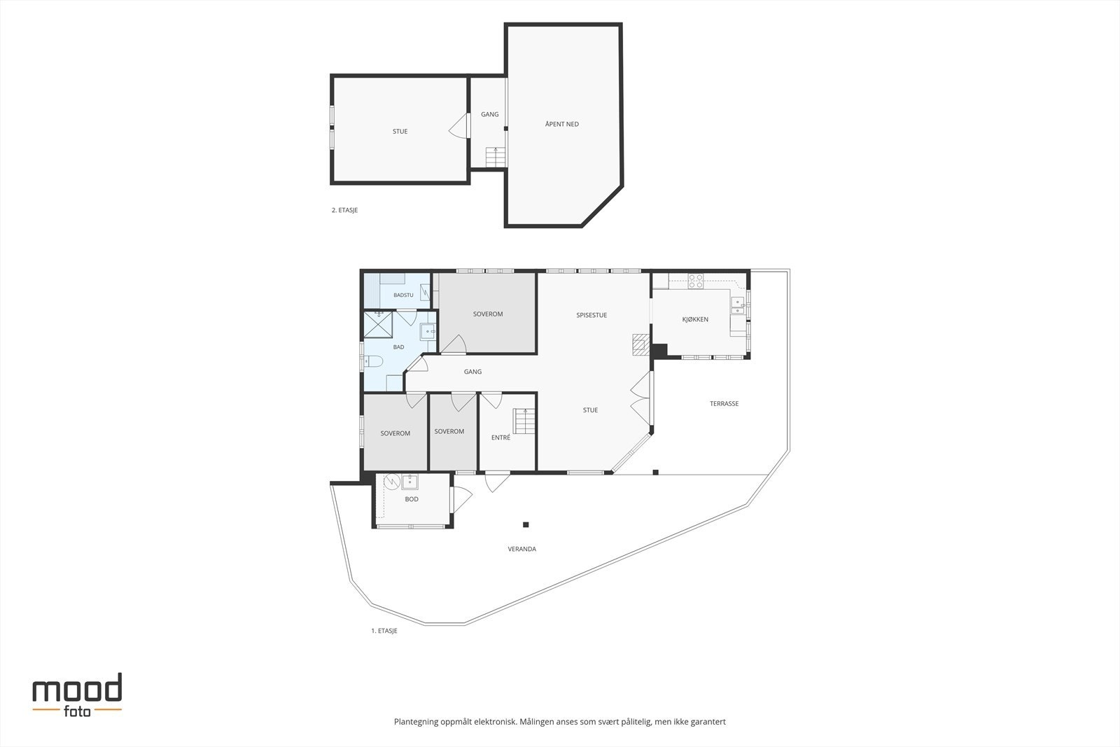 Plantegning loft- og hovedetasje. Galleribilde