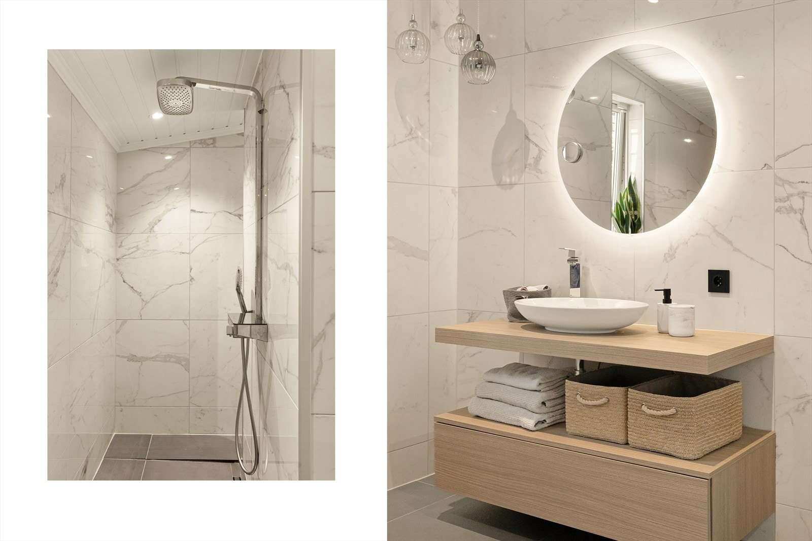 - Badet ble renovert i 2019 med Hansgrohe rainshower dusj, badekar fra Westerbergs, toalett og vask fra Villeroy&Boch med Grohe blandebatteri - Galleribilde