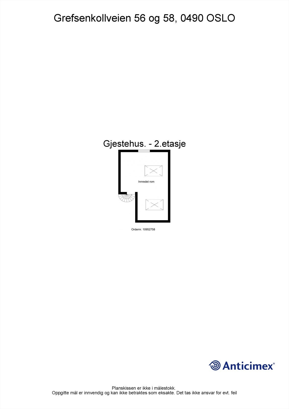 Plantegning - Gjestehus. - 2.etasje Galleribilde