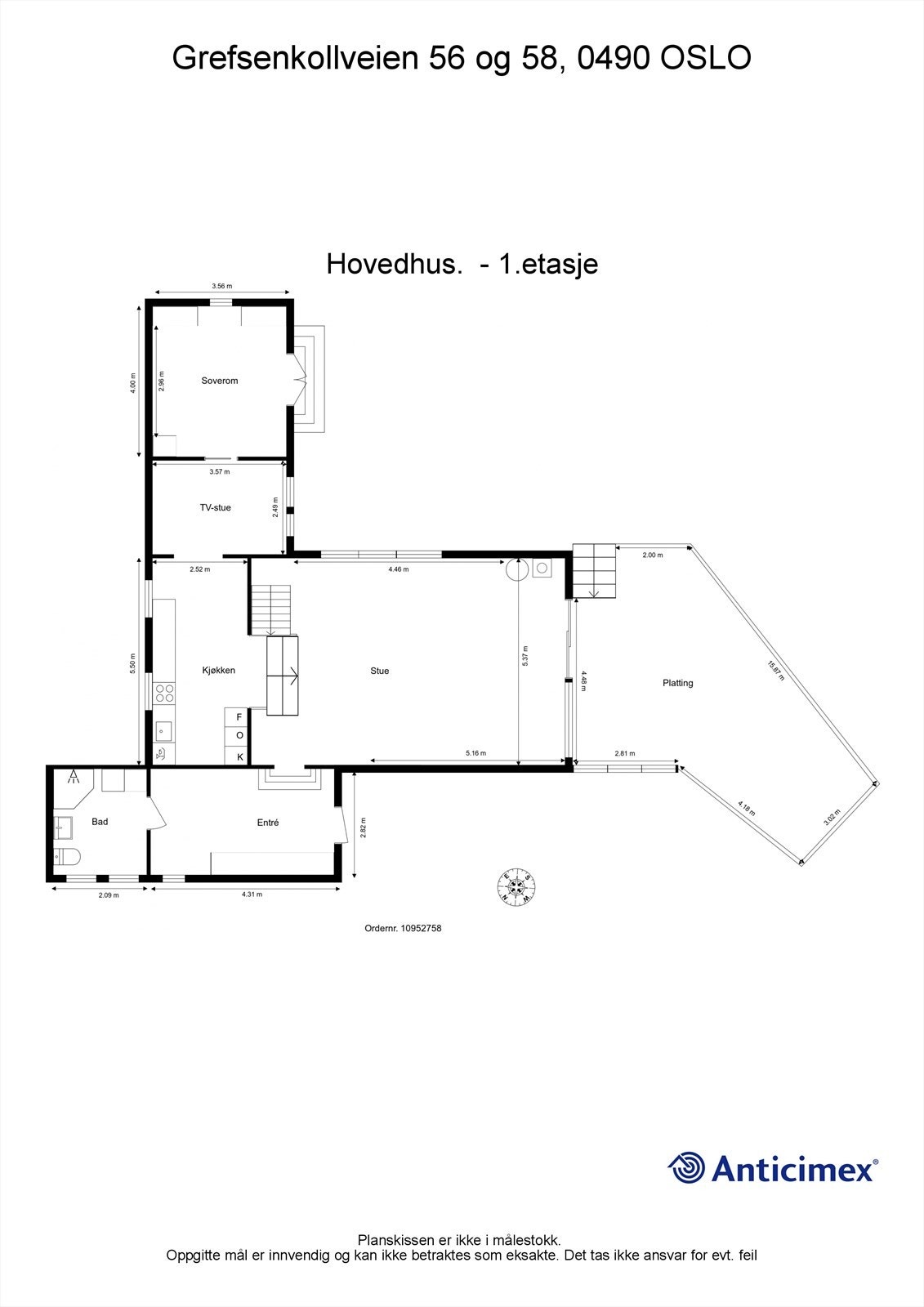 Plantegning - Hovedhus - 1.etasje Galleribilde