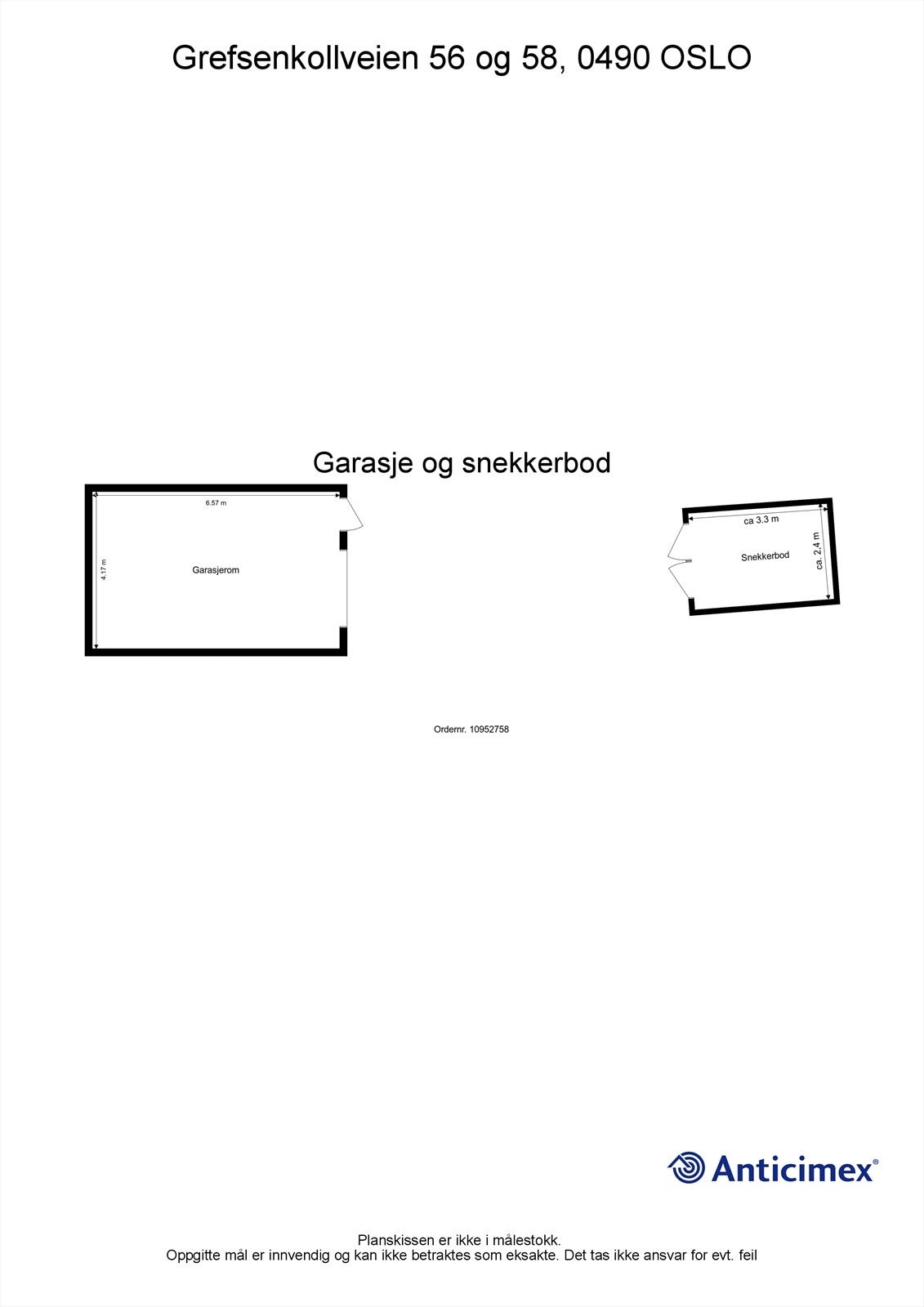 Plantegning - Garasje og snekkerbod Galleribilde