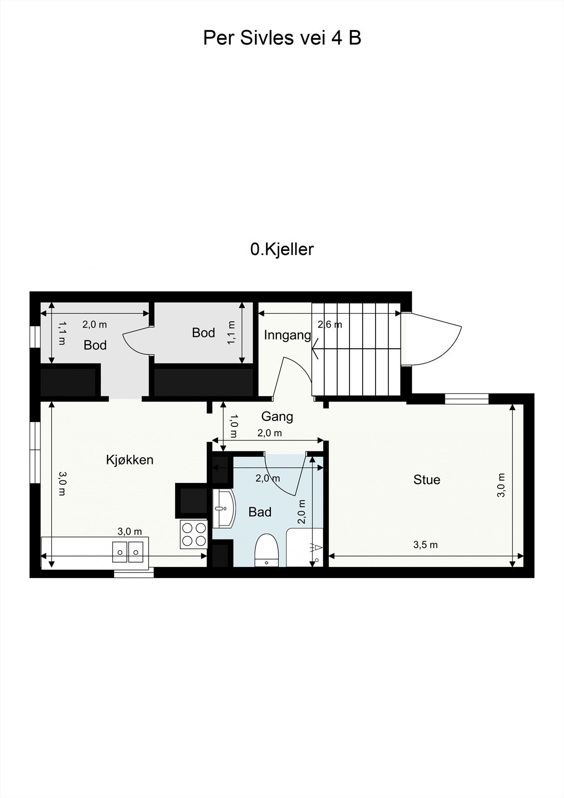 Plantegning kjeller. Galleribilde