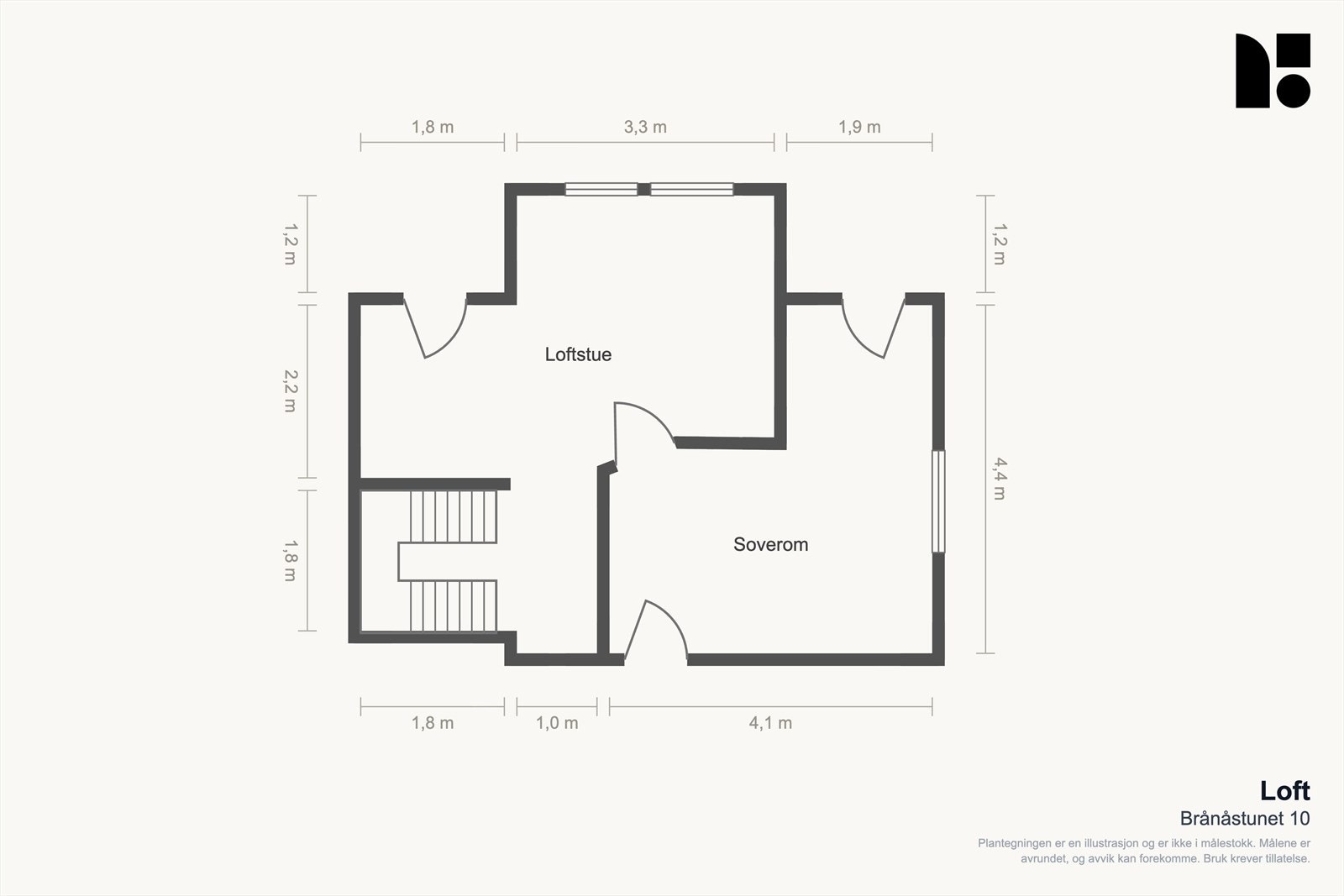 Plantegning loft Galleribilde