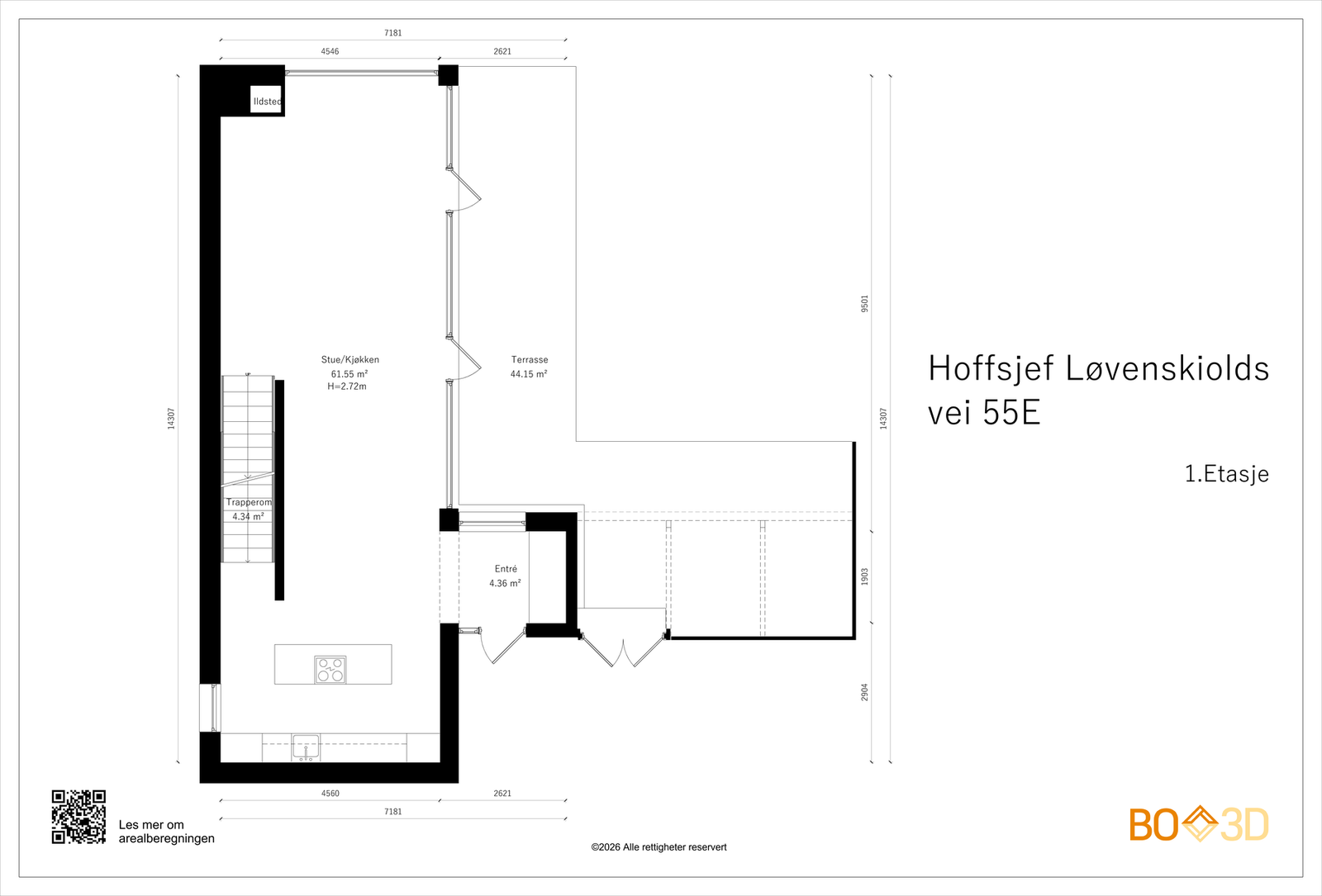 Plantegning 1. etasje Galleribilde