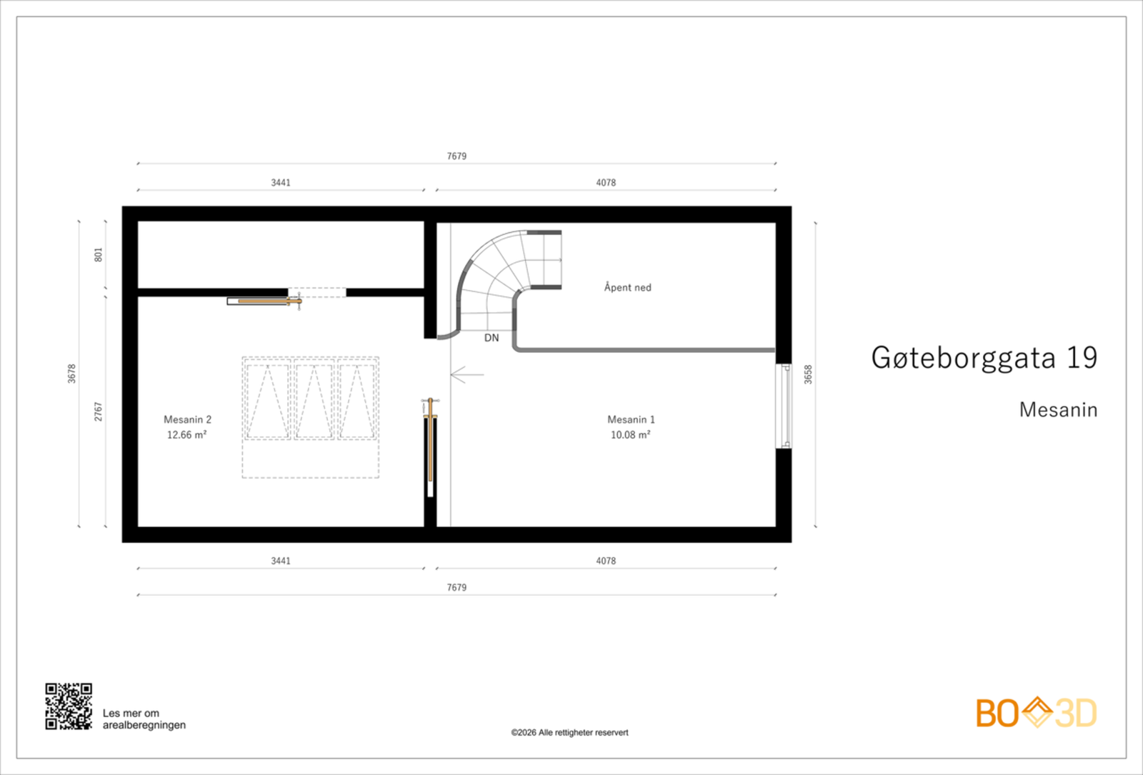 Plantegning mesanin. Galleribilde
