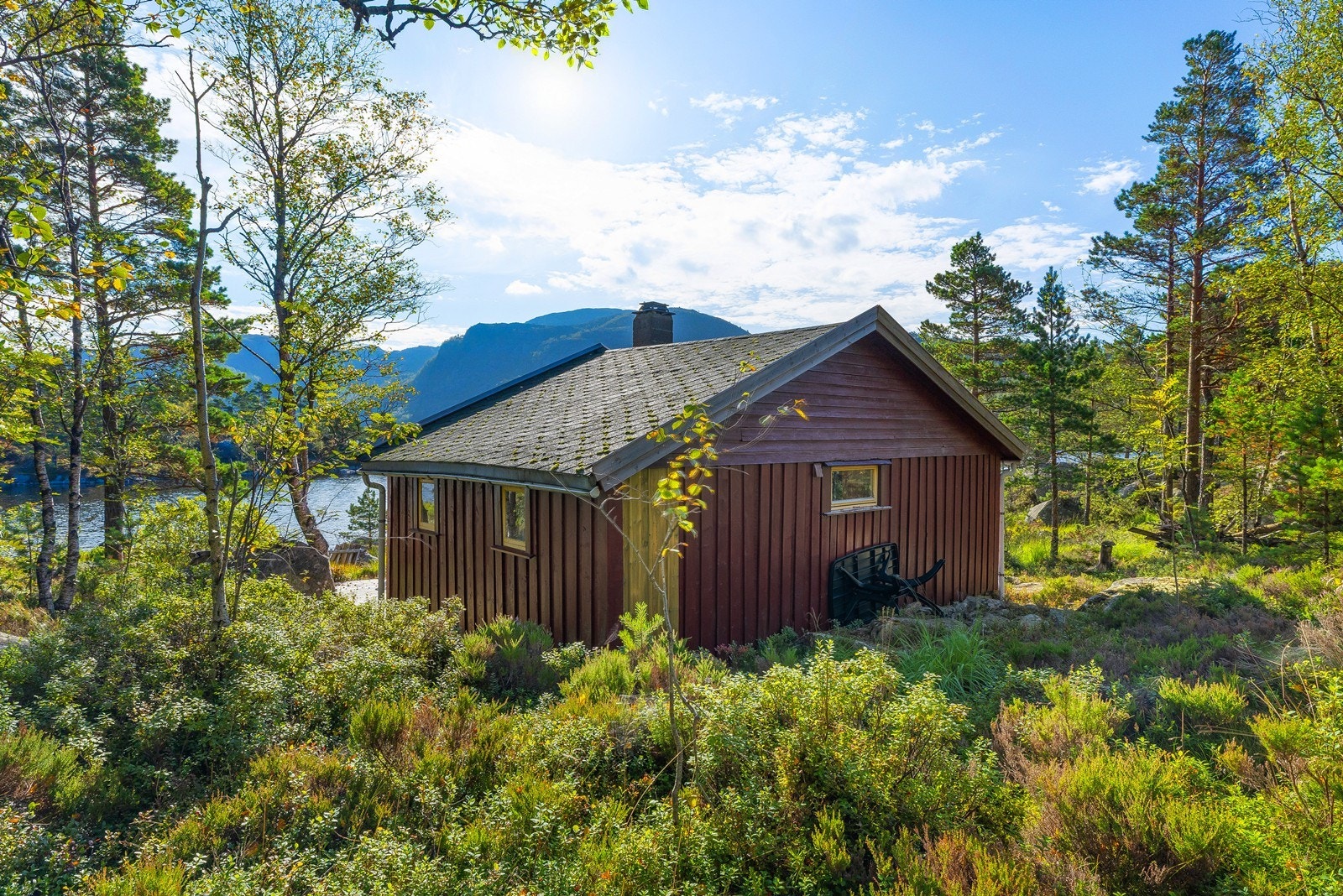 En lun og hyggelig fritidsbolig omgitt av skog og natur. Galleribilde