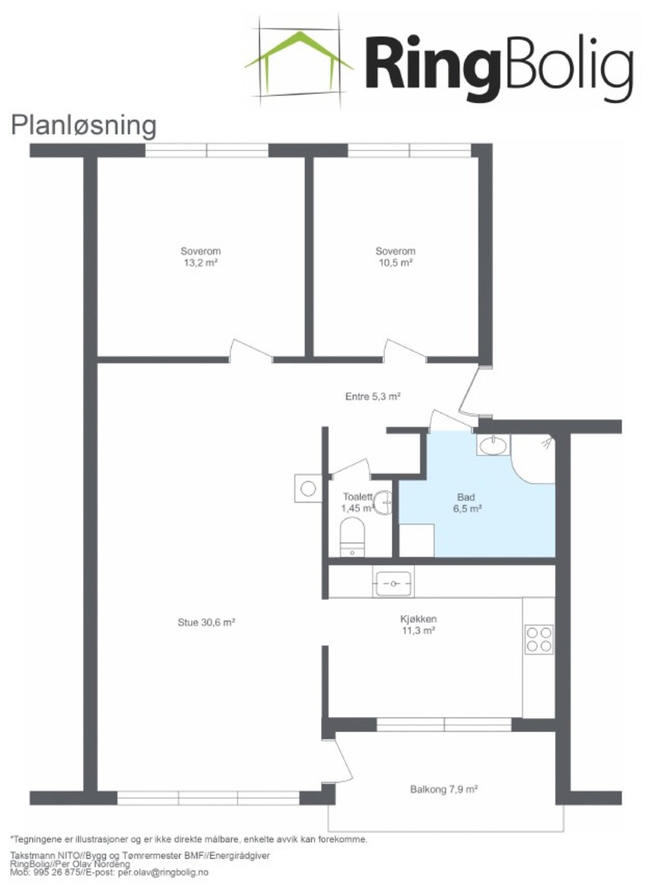 Plantegning av Valhallveien 44 | eiendomsmeglerne Ringerike Galleribilde