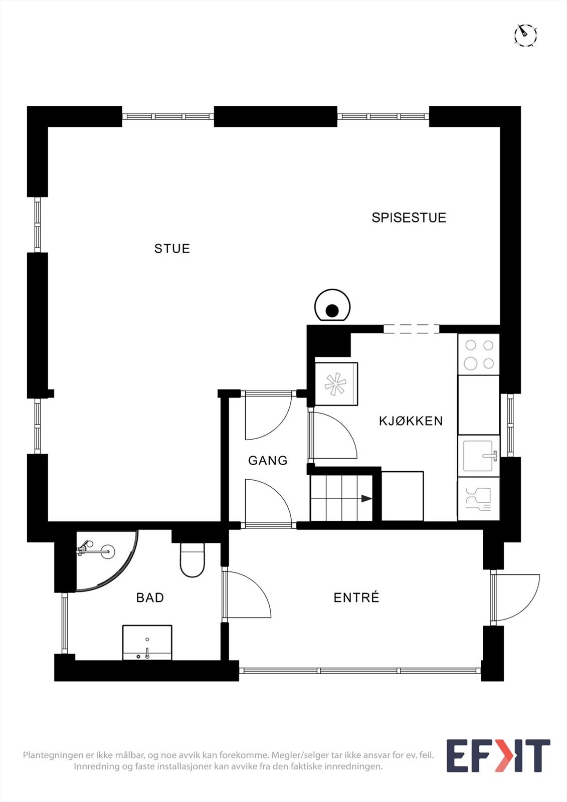 Plantegning 1. etasje Galleribilde