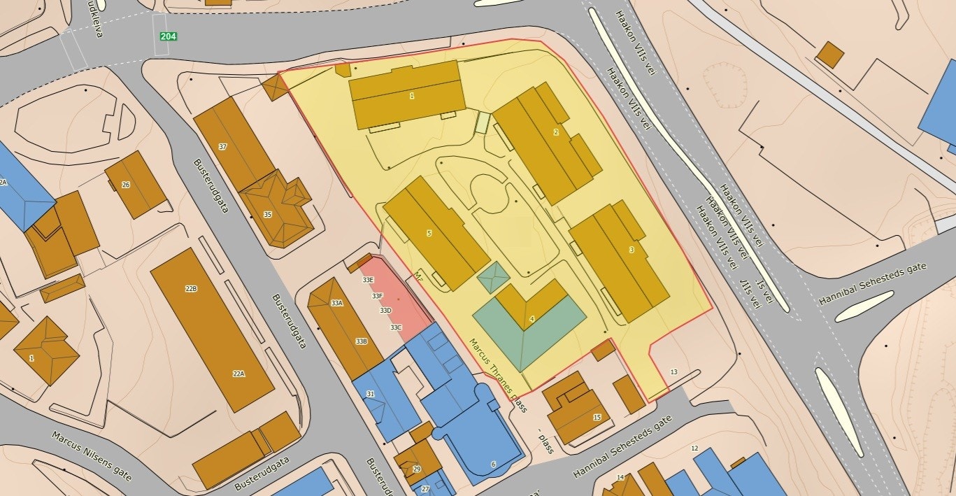 Kart over borettslagets tomt Galleribilde