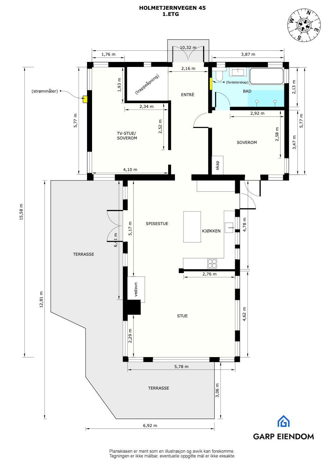 Planløsning - Hovedetasjen. Galleribilde