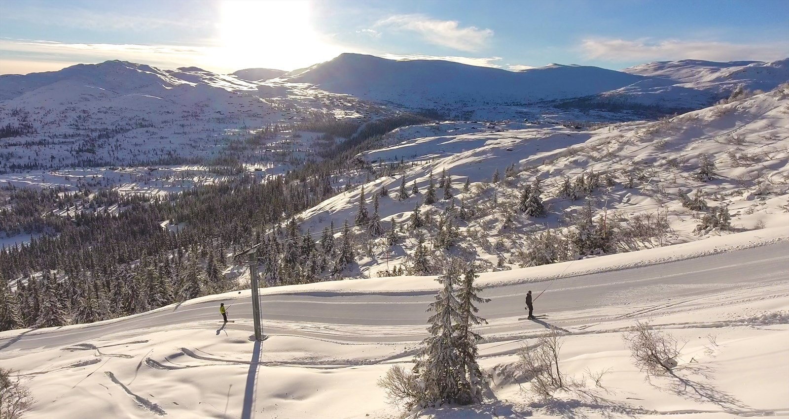 Skianlegget på Høgevarde Fjellpark. Galleribilde