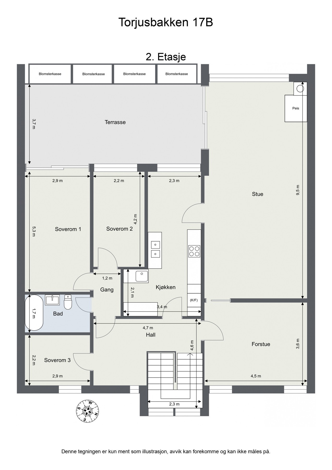 Planskisse 2 etg Galleribilde