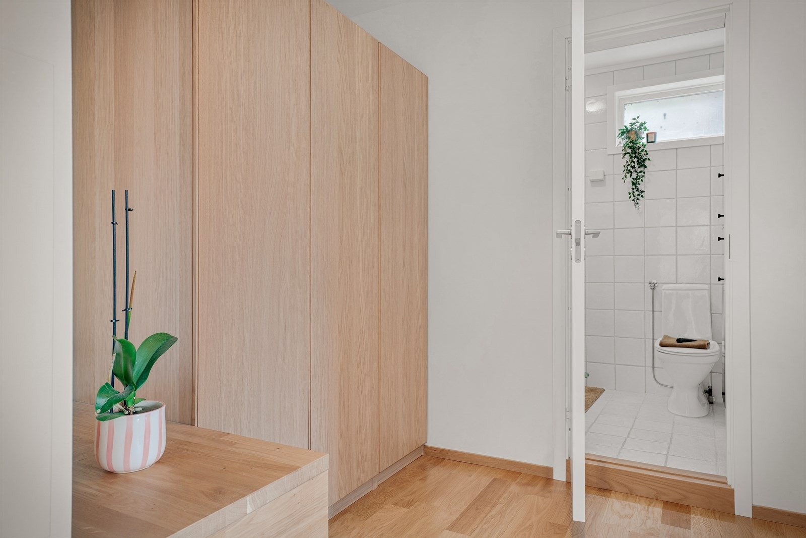 Praktisk garderobeløsning i gangen i underetasjen. Galleribilde