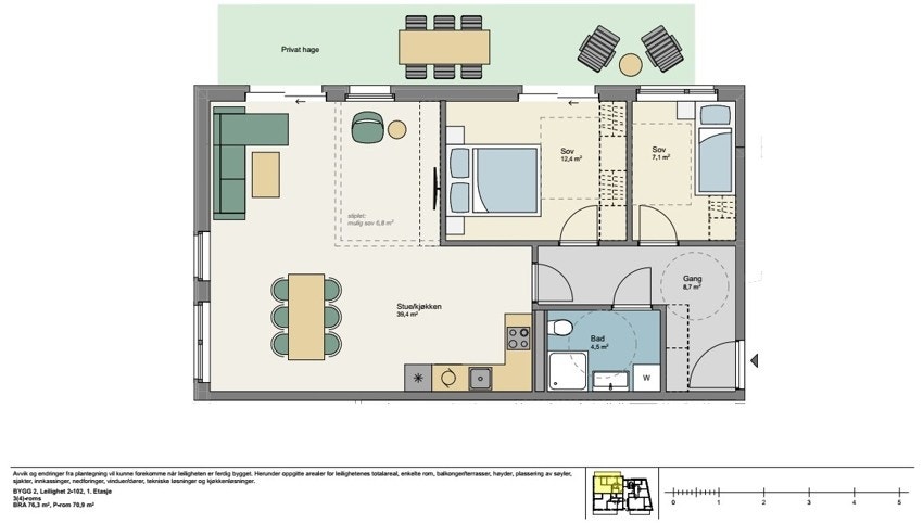Plantegning av leilighet B2-102 Galleribilde