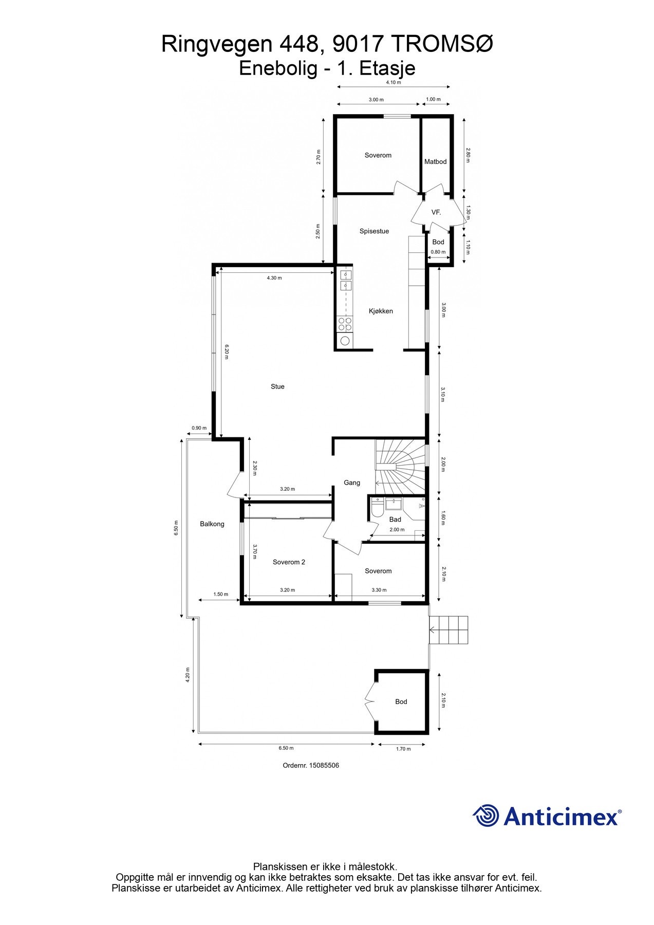 Plantegning hovedetasje Galleribilde