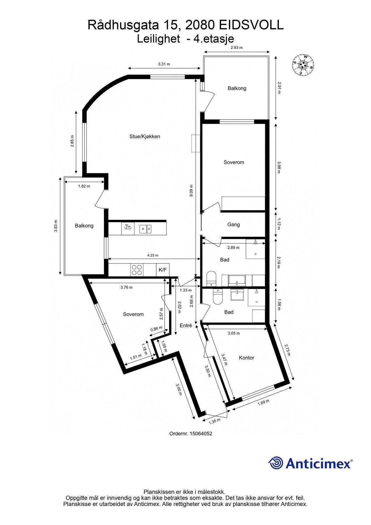 Plantegning 4. etasje. Galleribilde