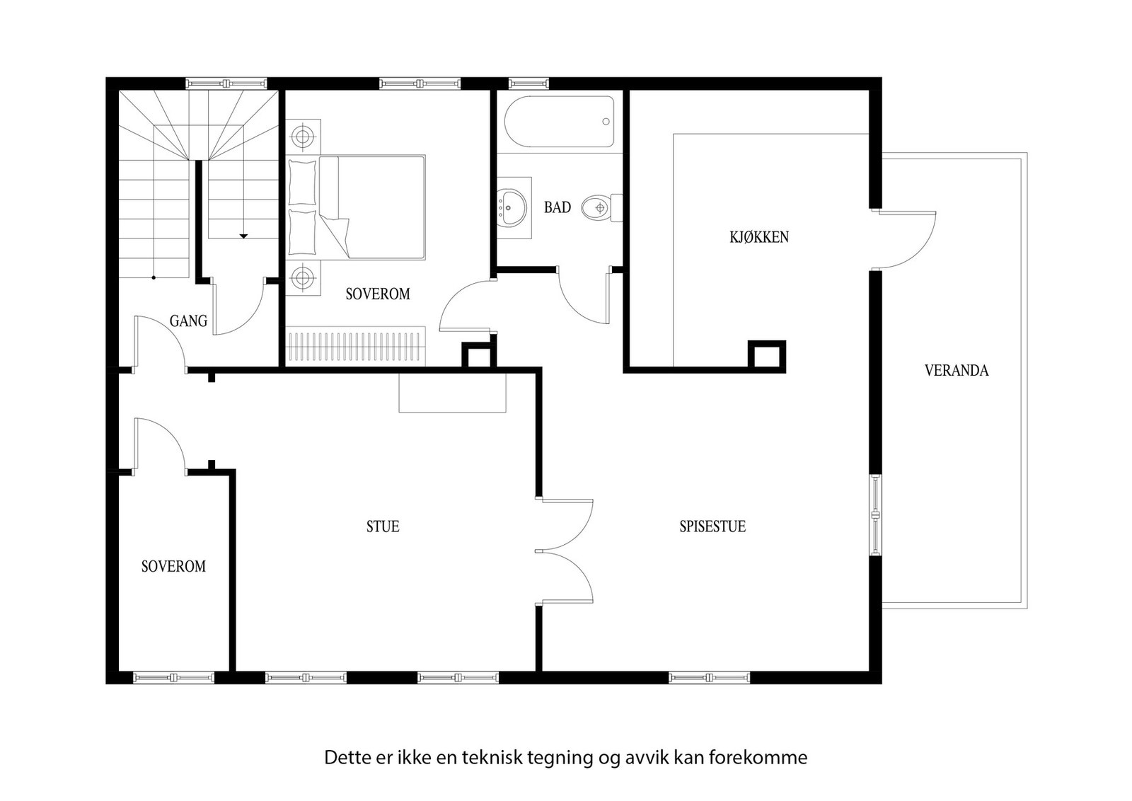 Planløsning for hovedleiligheten Galleribilde