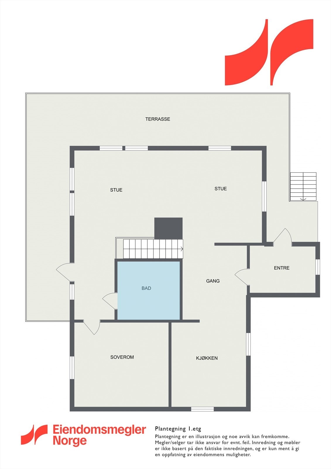 Plantegning 1. etg. Galleribilde