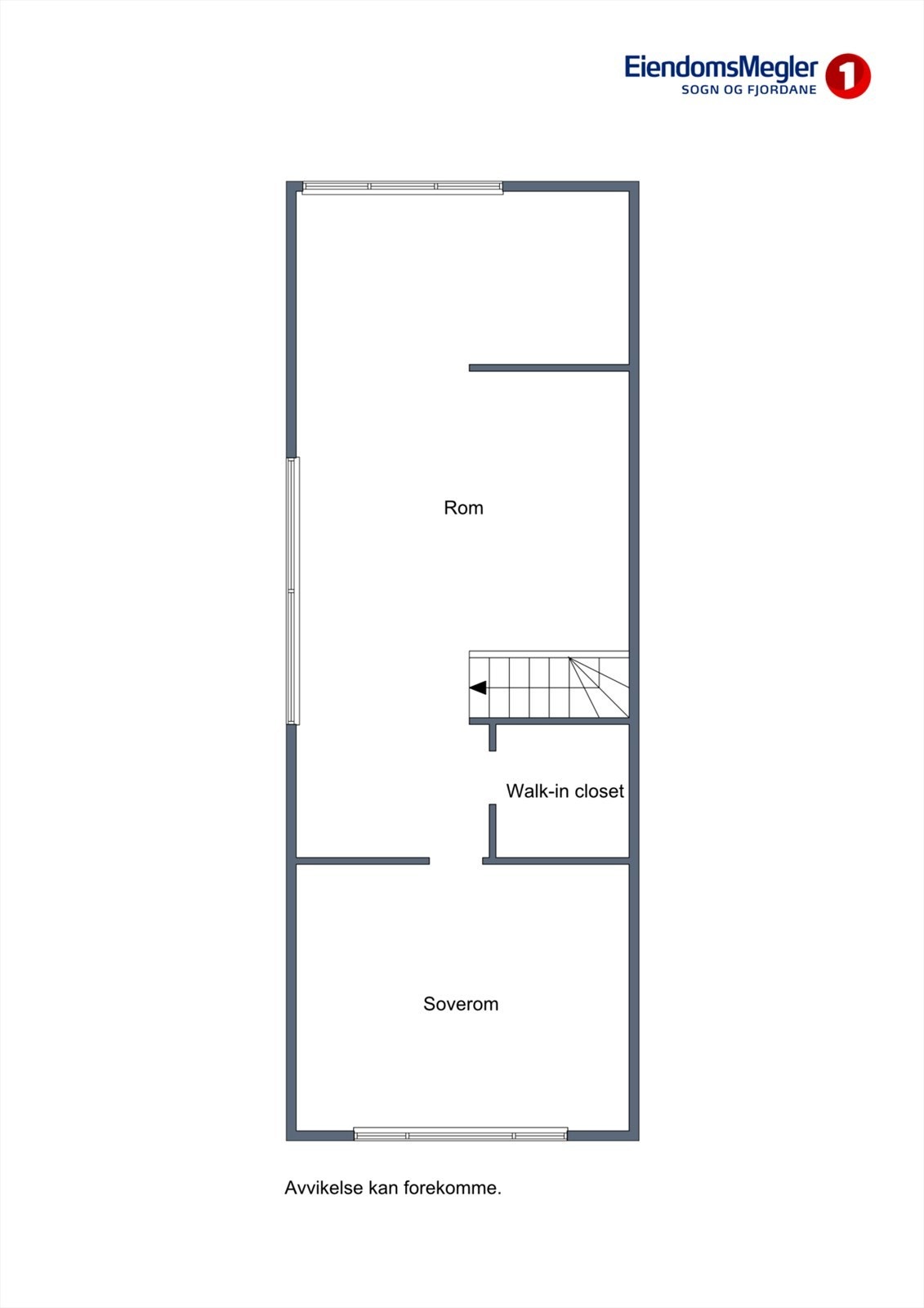 Loftsetasjen er organisert med loftsrom, walk-in closet/bod og soverom. Galleribilde