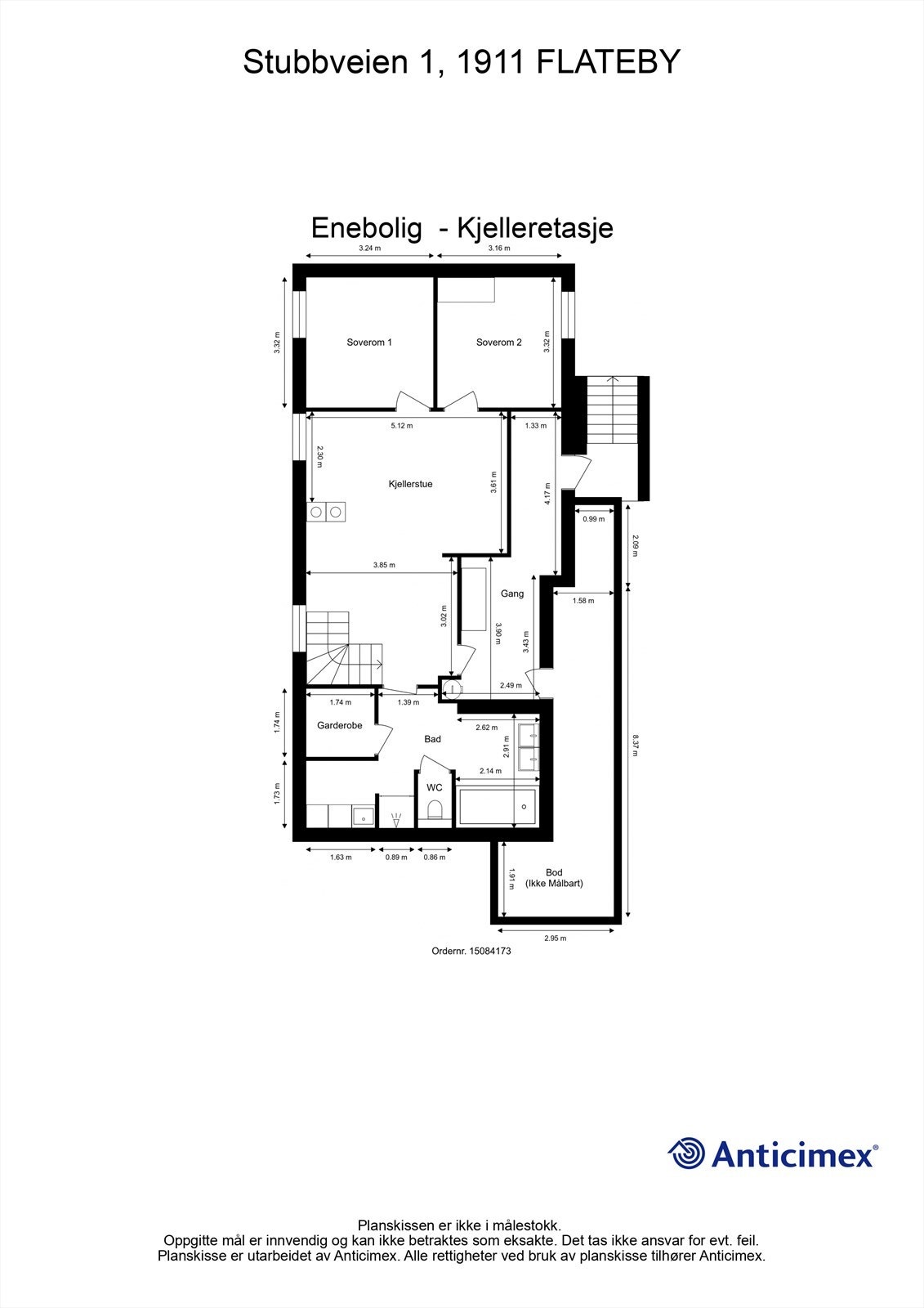 Plantegning - Kjelleretasje Galleribilde