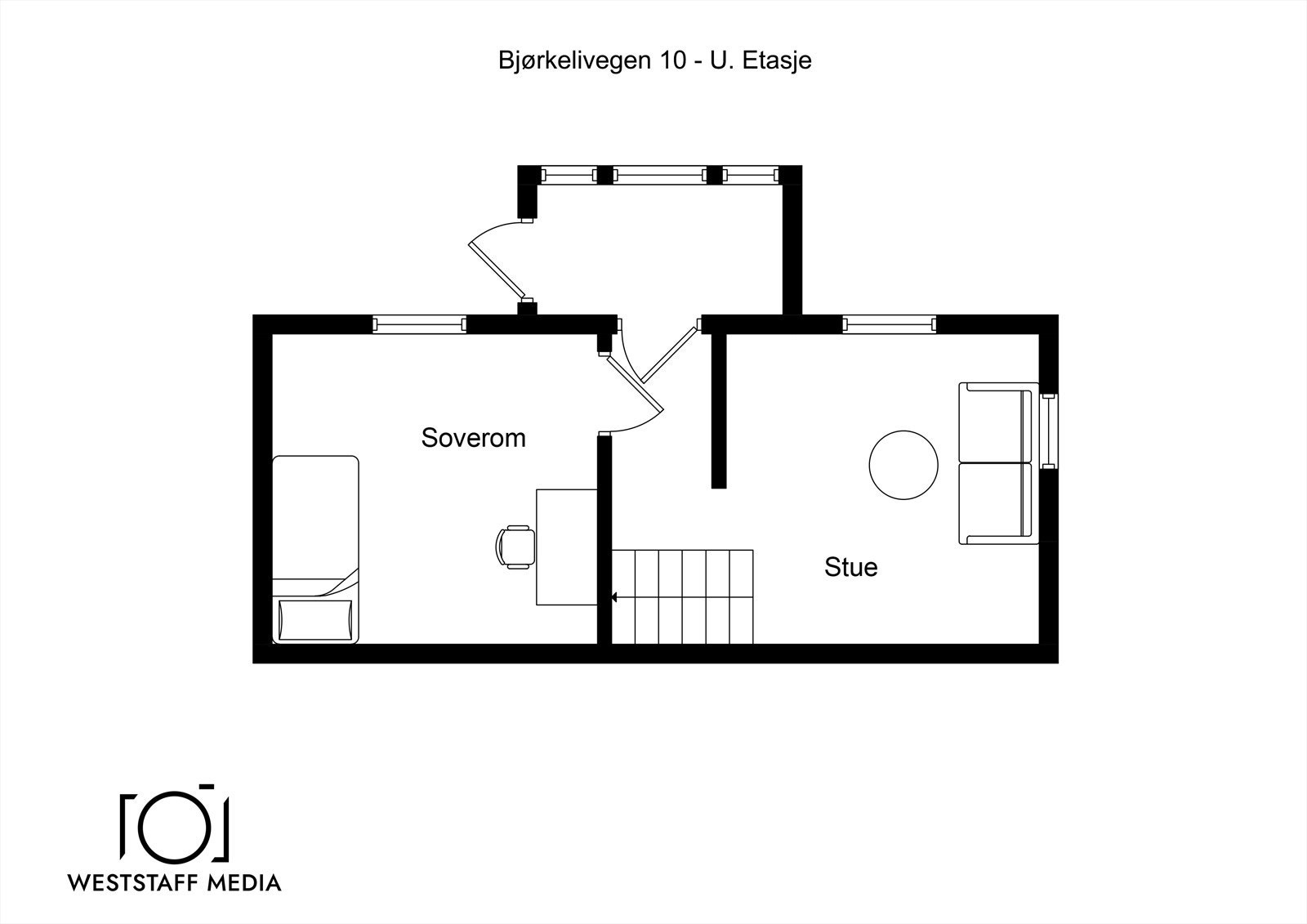 Plantegning underetasje. Galleribilde
