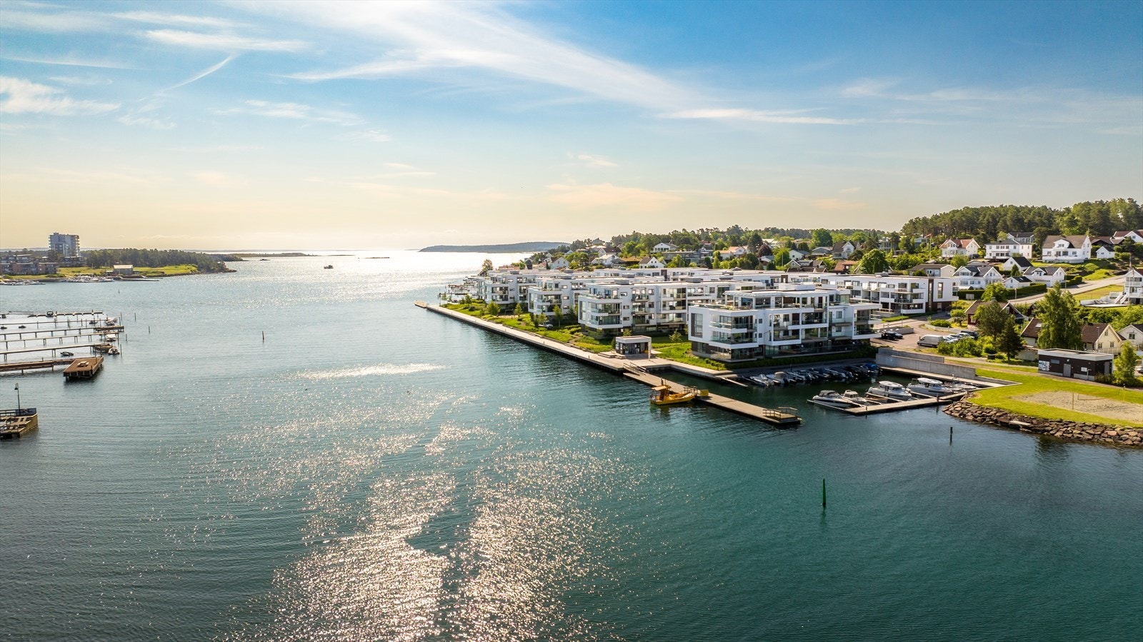 Drone fra Husøy Havn Galleribilde