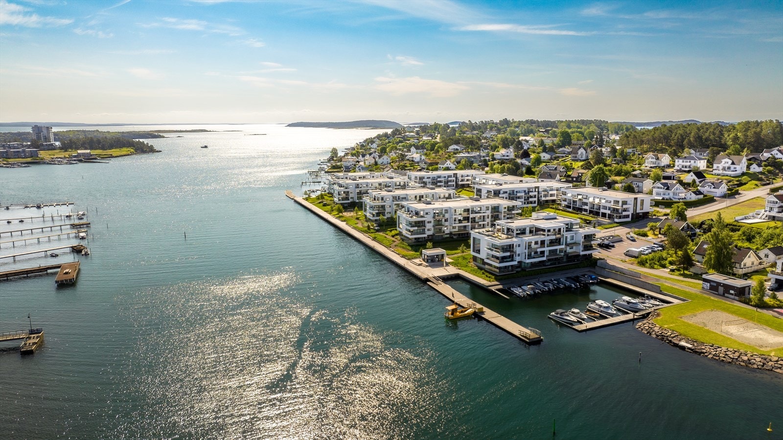 Drone fra Husøy Havn Galleribilde