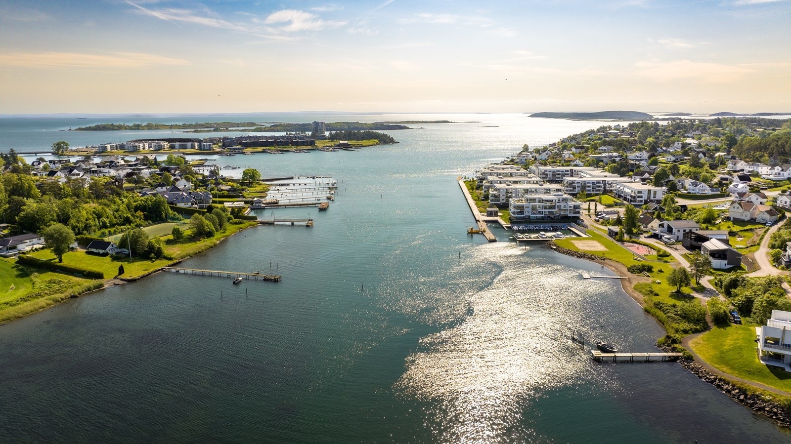 Drone fra Husøy Havn Galleribilde