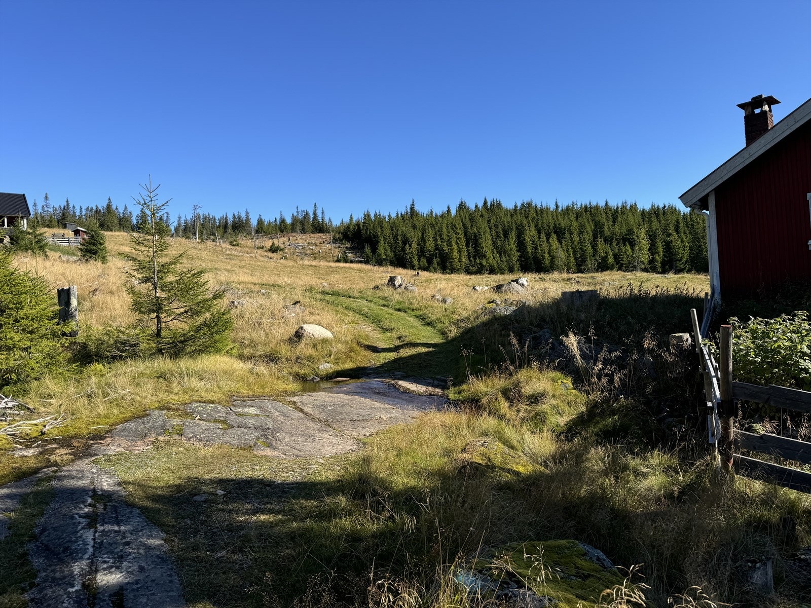 Over fjellgrunn med en liten bekk her og opp til toppen ( det er kjørevei også her til neste P-plass ) Galleribilde