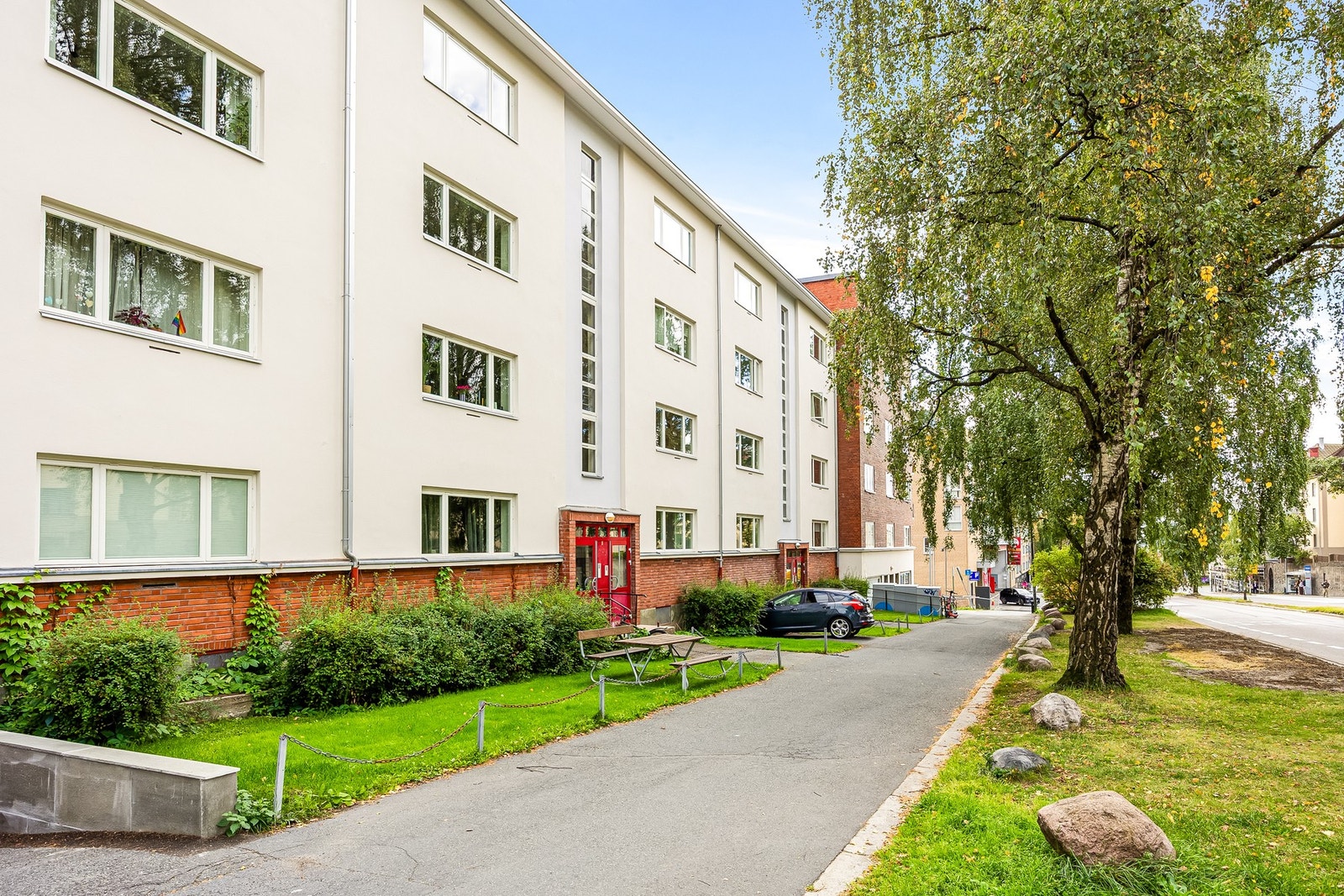 Fasade fra Uelands gate leiligheten ligger vendt rolig mot bakgården. Galleribilde