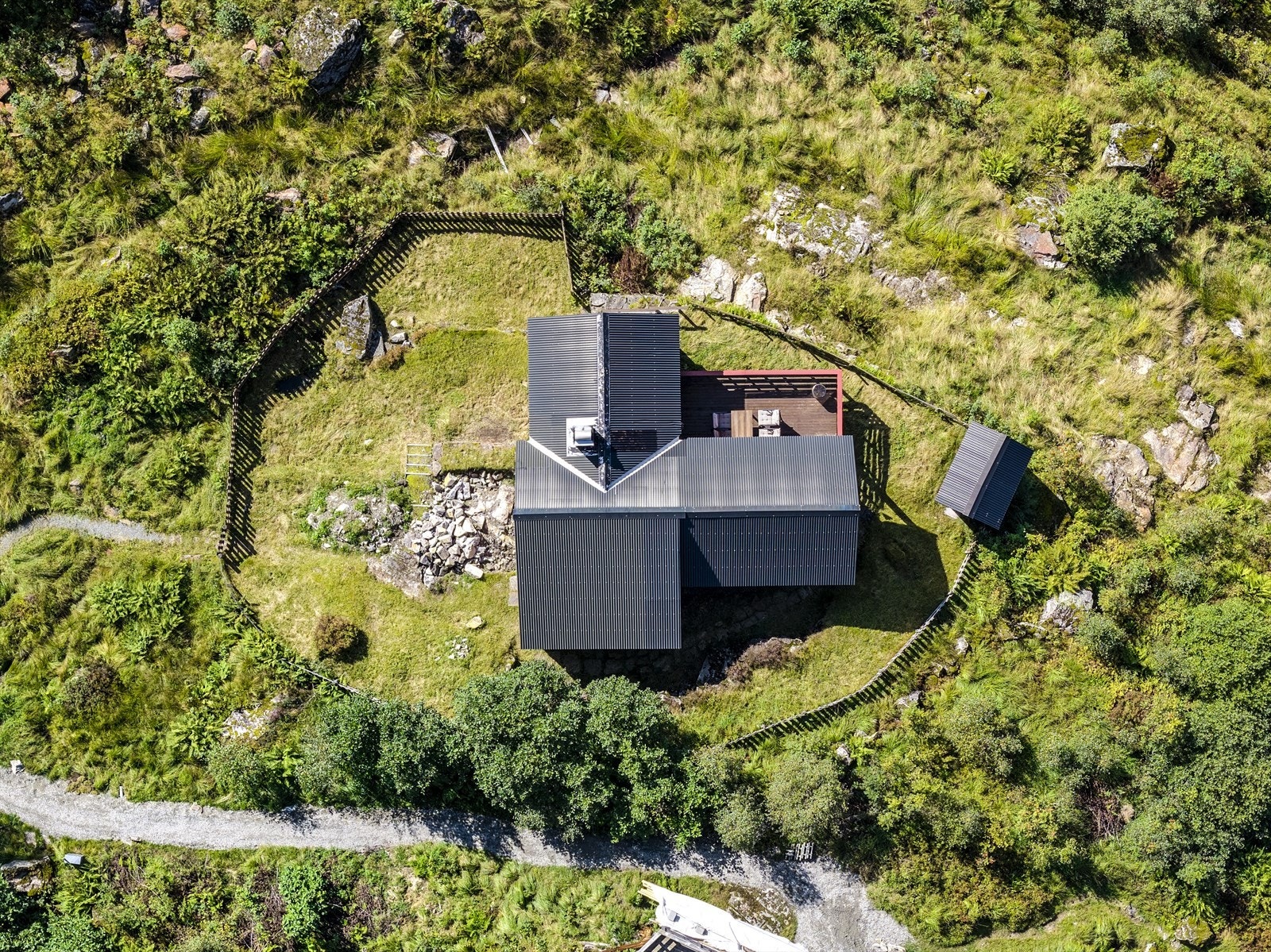 Oversikt - tomten er større enn inngjerdet areal Galleribilde